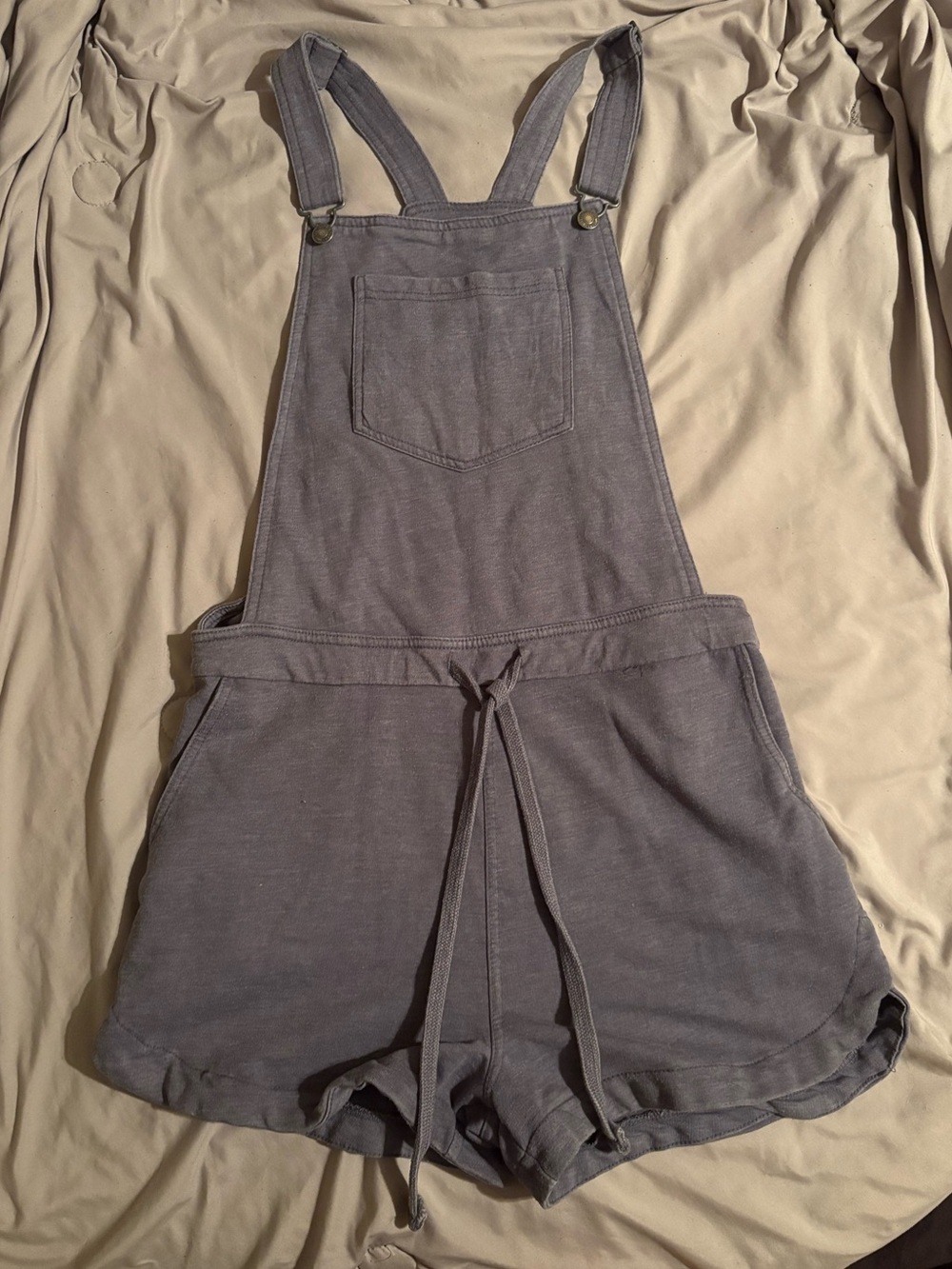 Wallflower Gray Drawstring Short Overalls